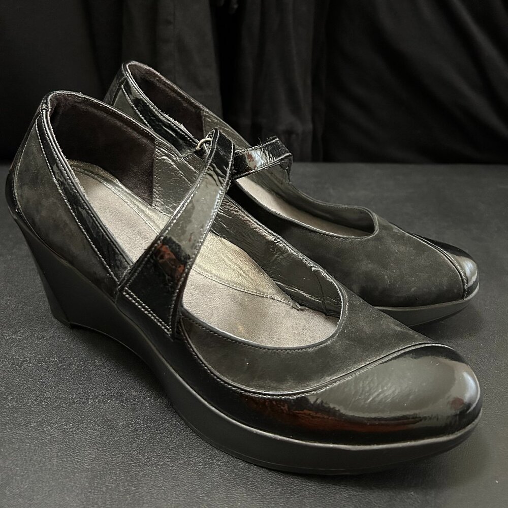 NAOT Patten Leather & Suede Wedge Heel